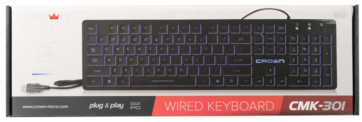 Клавиатура USB Crown CMK-301 черная (CMK-301 Black)