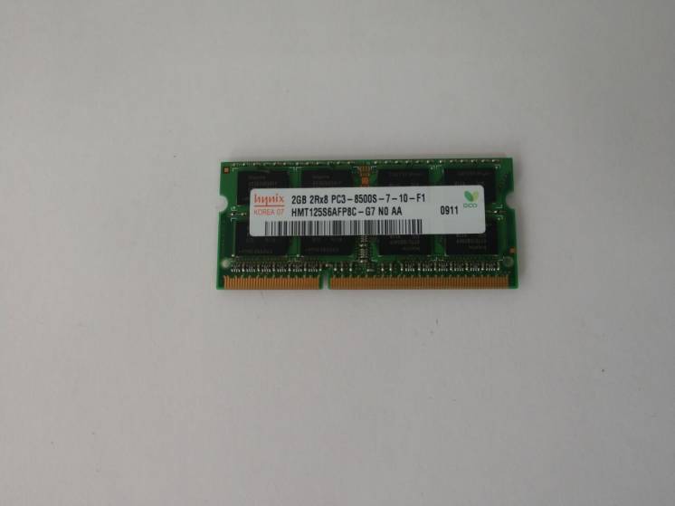 Оперативная память DDR3, 2GB 1066MHz (PC3-8500), для ноутбука