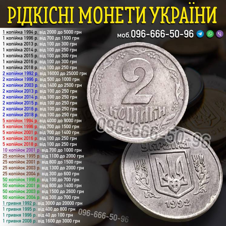 Куплю монети України та СРСР
