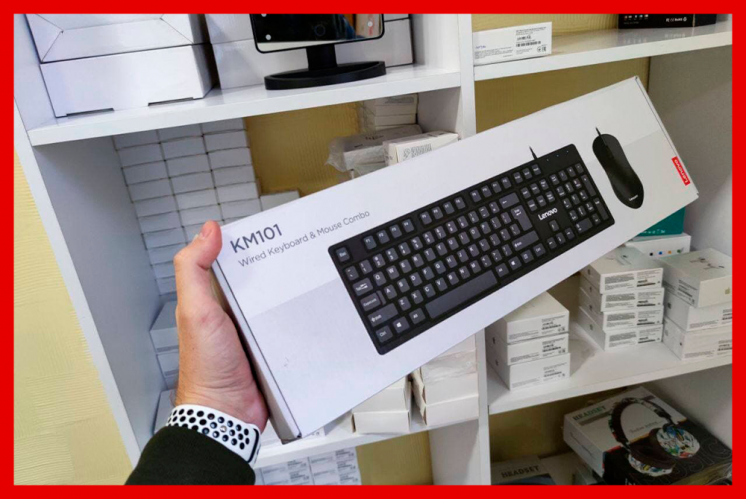 КЛАВИАТУРА И МЫШЬ Набор Lenovo KM101 (клавиатура + мышь) чёрного цвета