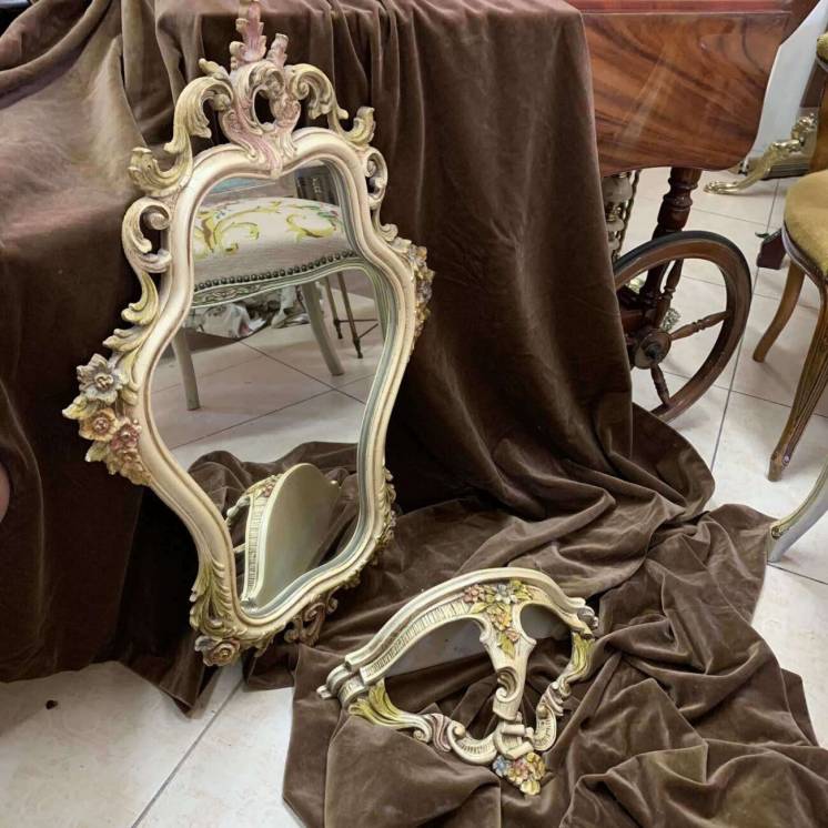 Зеркало барокко с консолью . Винтаж из Европы.