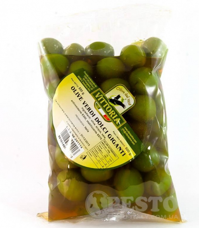 Оливки зелені Vittoria dolci giganti 0,5кг