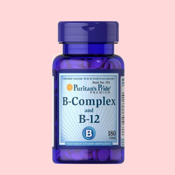 Витамины б комплекс + б12 , комплекс витамин b + b12,180 штук B1 B2 B3