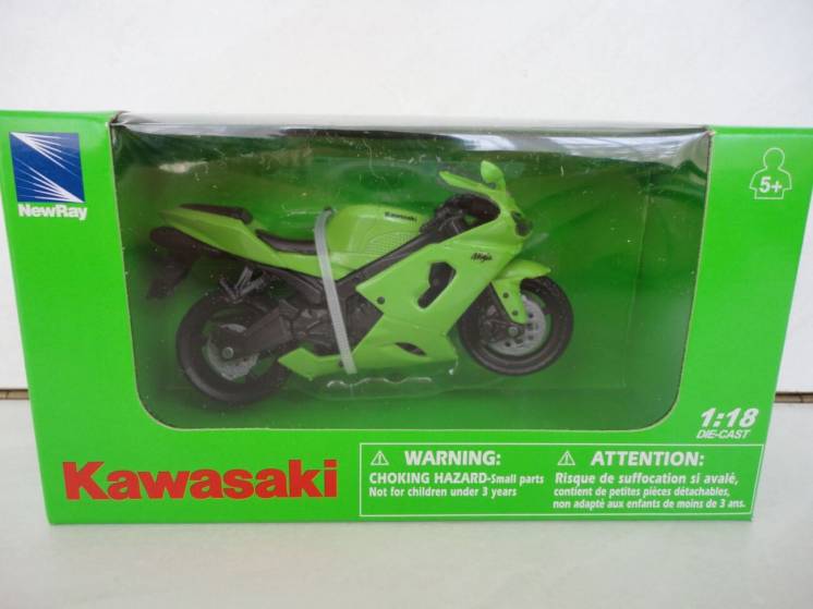 Модель мотоцикл 1:18 Kawasaki ZX-6 Ninja New Ray нова іграшка мото