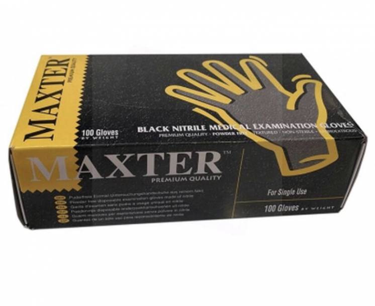 Гумові нітрилові рукавички чорного кольору макстер преміум