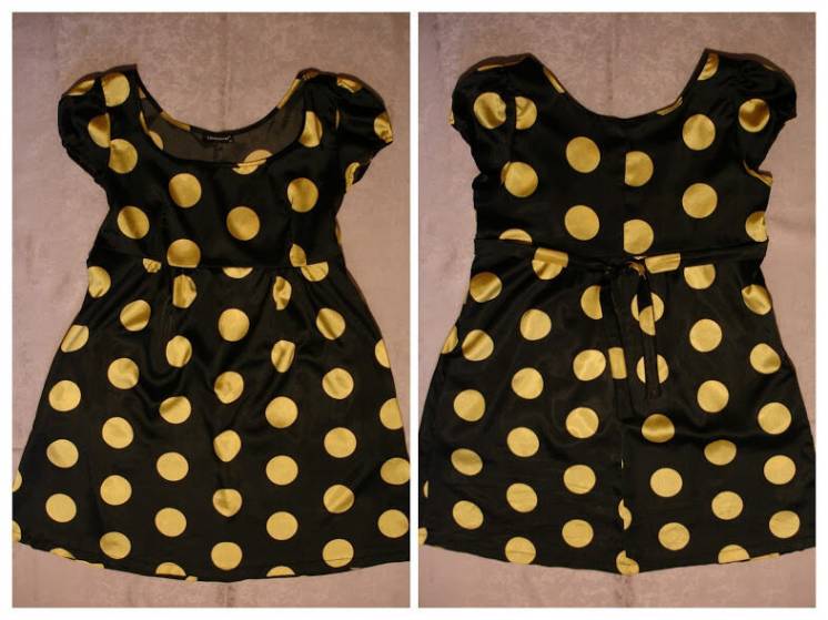 ПЛАТЬЕ/плаття/сукня 46 р.,чорна в жовті горохи, ефектна