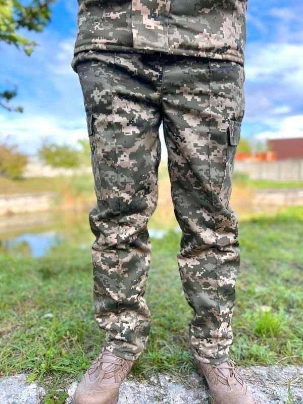 Теплі зимові штани Піксель ЗСУ з флісовою підкладкою для військових /