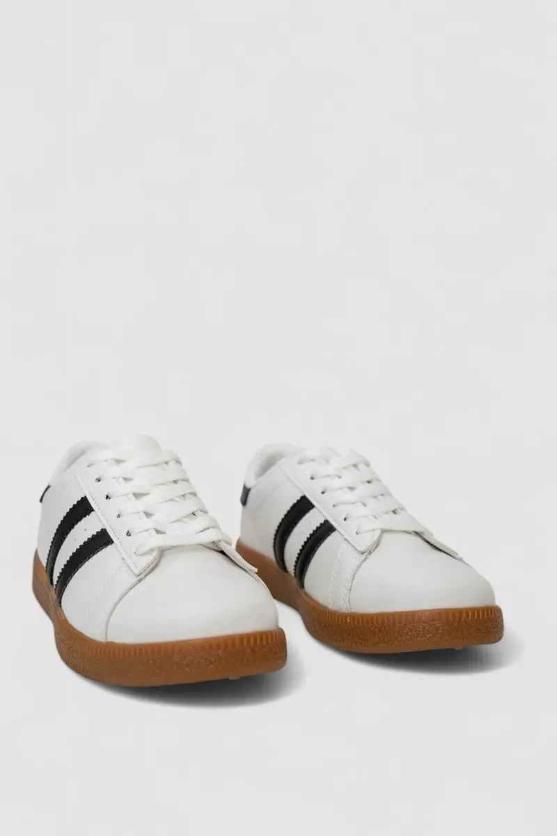 Кросівки жіночі шкіра, колір біло-чорний, 248RL2420-6 3