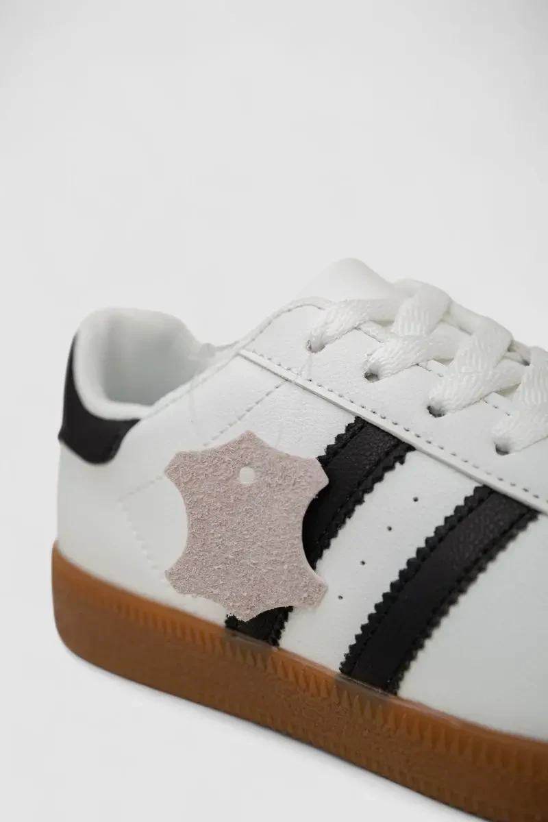 Кросівки жіночі шкіра, колір біло-чорний, 248RL2420-6 6