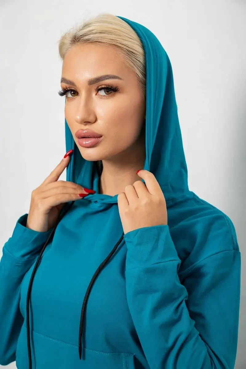 Спортивний костюм жіночий двонитка, колір бірюзовий, 214R1419-004 6