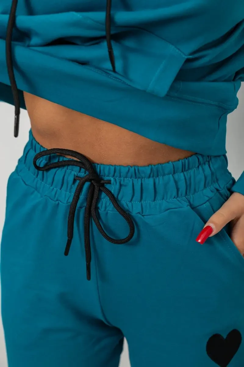 Спортивний костюм жіночий двонитка, колір бірюзовий, 214R1419-004 7