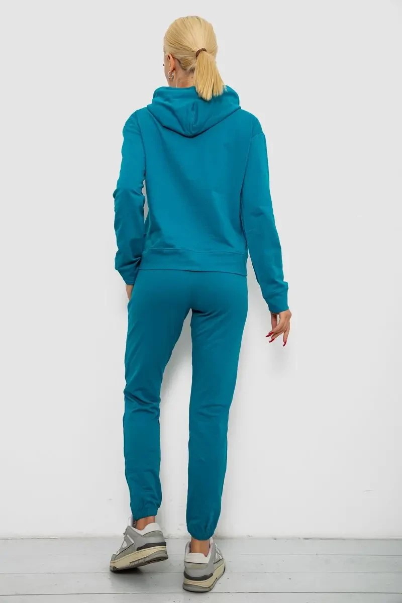 Спортивний костюм жіночий двонитка, колір бірюзовий, 214R1419-004 4