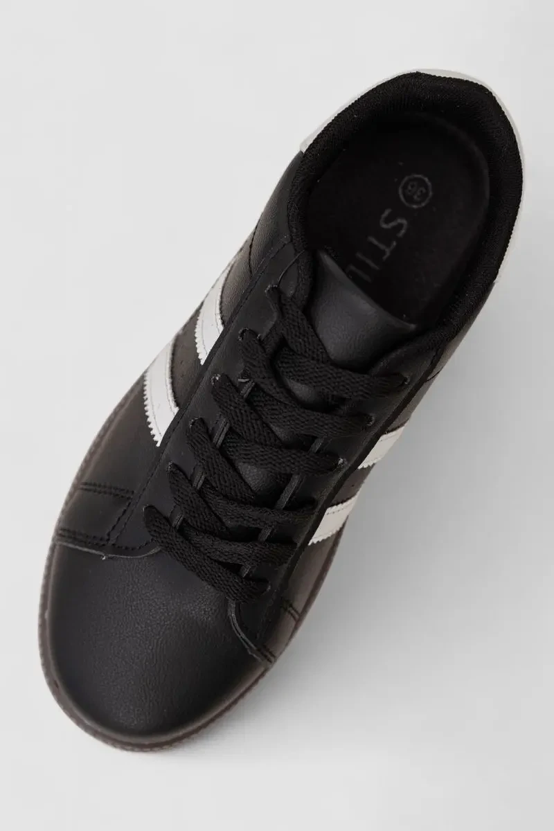 Кросівки жіночі шкіра, колір чорно-білий, 248RL2420-2 2