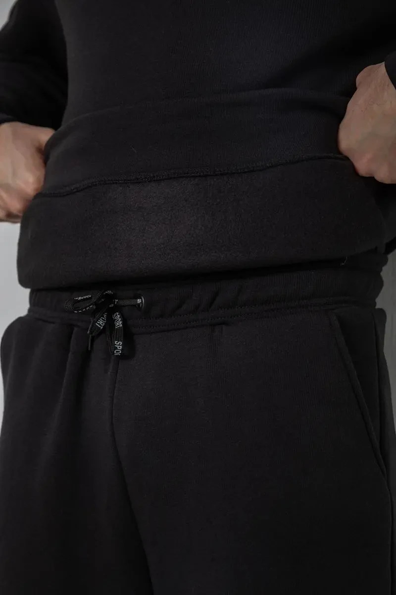 Спорт костюм чоловічий на флісі, колір чорний, 190R235 6