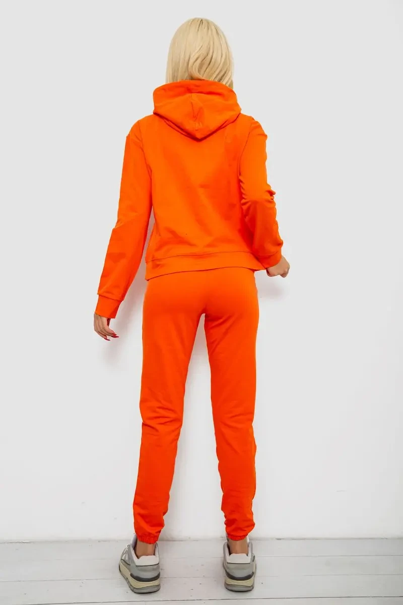 Спортивний костюм жіночий двонитка, колір помаранчевий, 214R1419-007 4