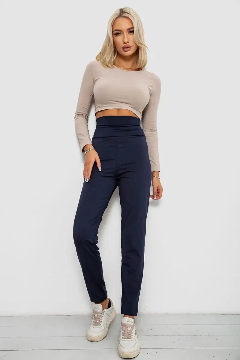 Лосини однотонні на флісі, колір синій, 238R58412 2