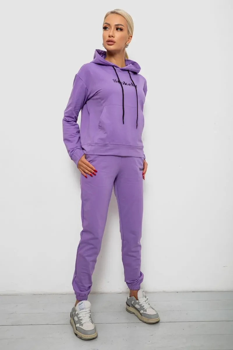 Спортивний костюм жіночий двонитка, колір бузковий, 214R1419-006 3