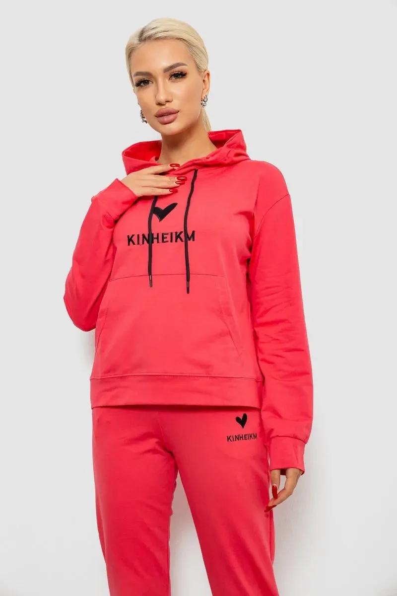 Спортивний костюм жіночий двонитка, колір кораловий, 214R1419-007 2