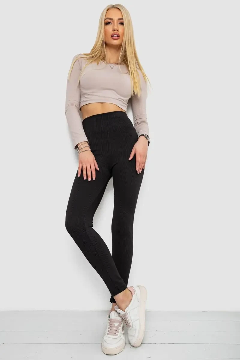 Лосини в рубчик, колір чорний, 238R58202 2