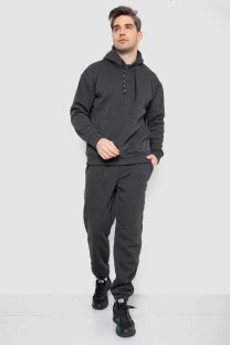 Спорт костюм чоловічий на флісі, колір темно-сірий, 190R235