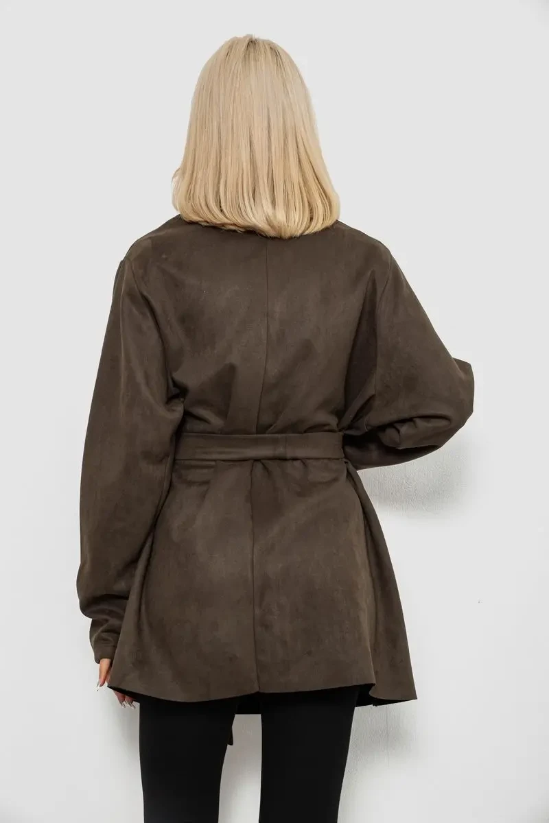 Жіночий кардиган однотонний, колір хакі, 257R001 4