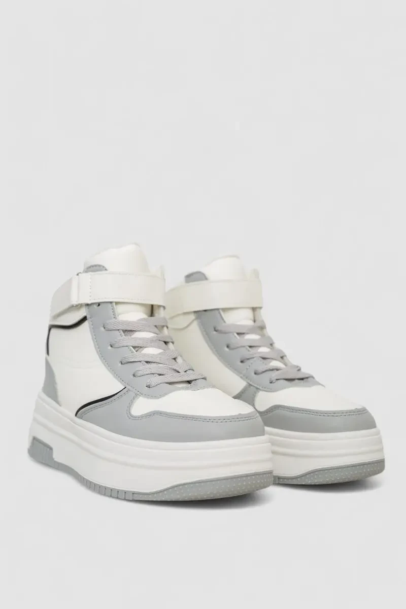 Кросівки жіночі зимові на хутрі, колір біло-сірий, 248RAM04-86 3