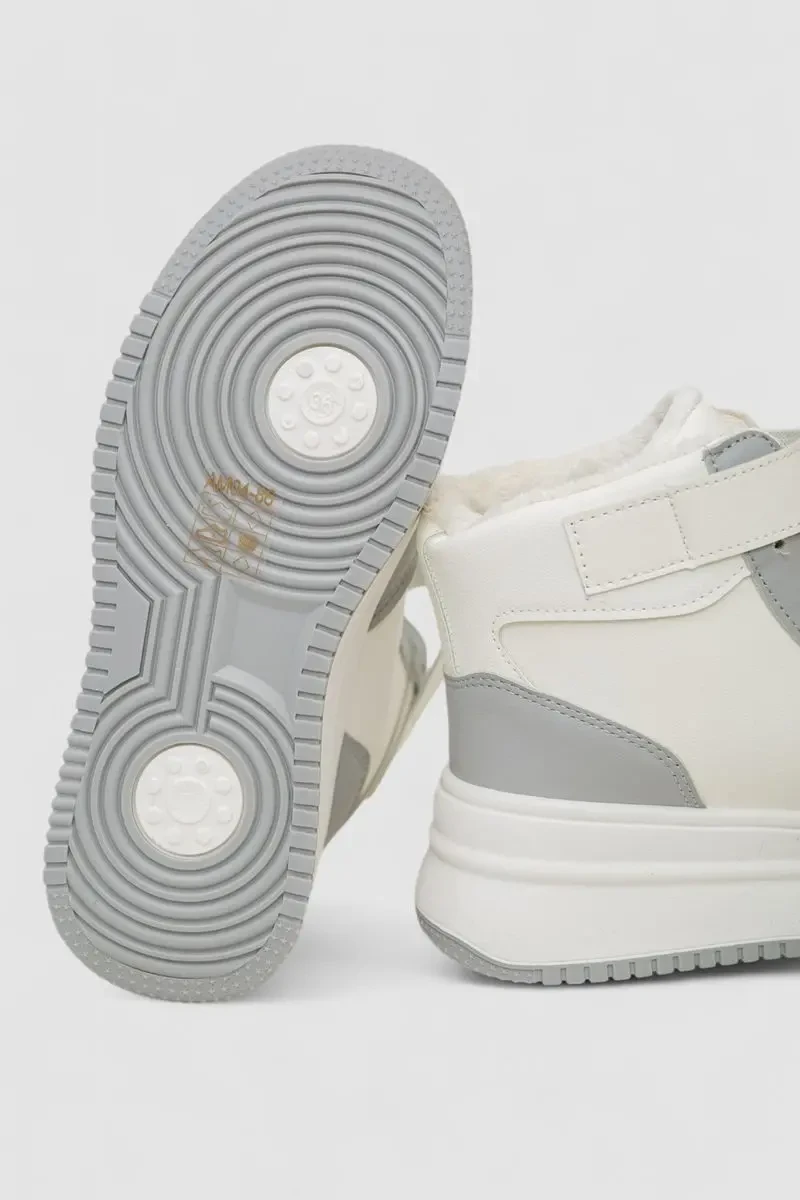 Кросівки жіночі зимові на хутрі, колір біло-сірий, 248RAM04-86 7