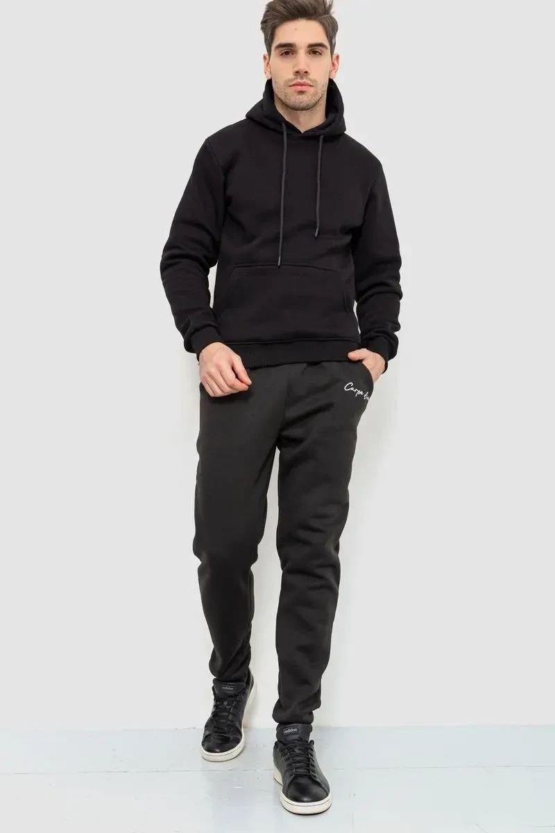 Спорт чоловічі штани на флісі, колір чорний, 238R56910 2