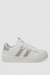 Кросівки жіночі шкіра, колір біло-сірий, 248RJH900-10