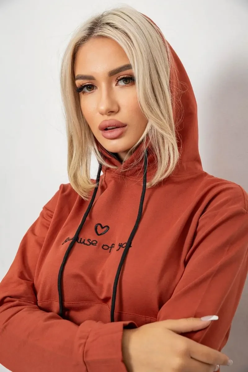 Спортивний костюм жіночий двонитка, колір теракотовий, 214R1419-002 5