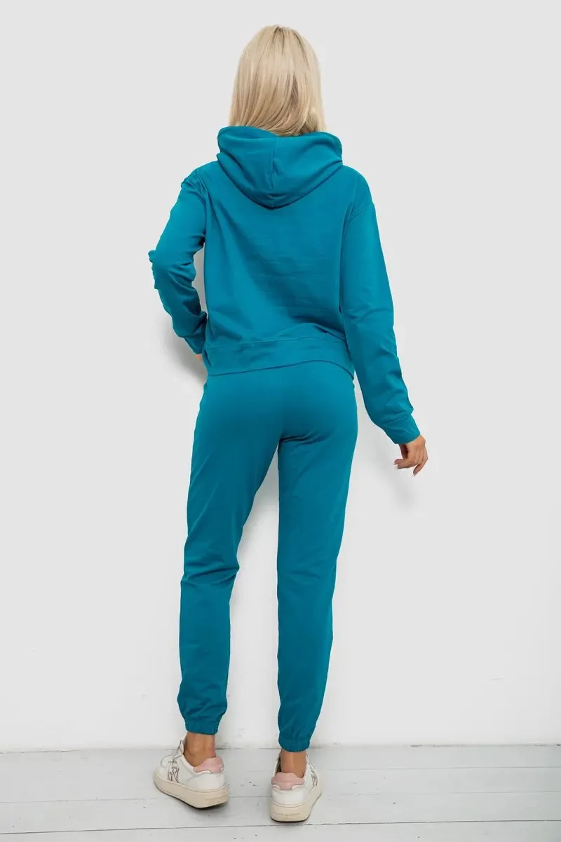 Спортивний костюм жіночий двонитка, колір бірюзовий, 214R1419-003 4
