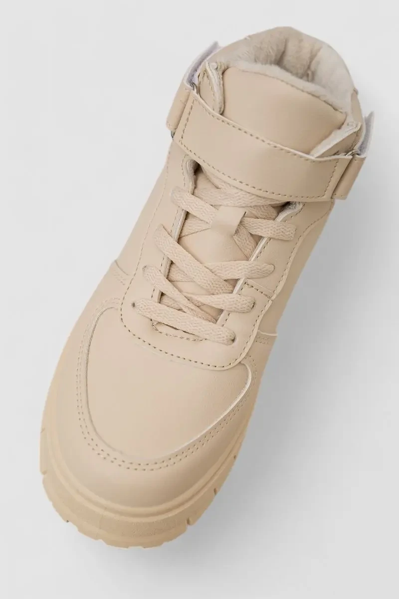 Кросівки жіночі зимові на хутрі, колір бежевий, 248RMB05 2