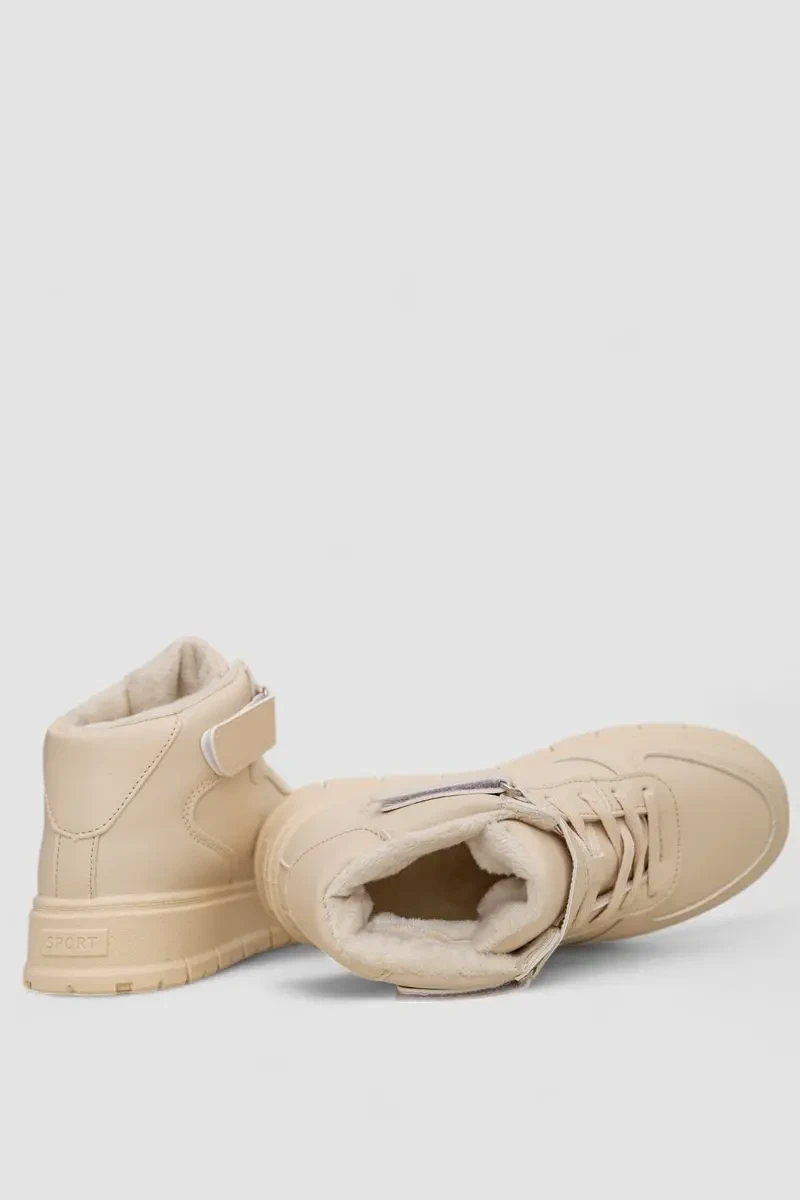 Кросівки жіночі зимові на хутрі, колір бежевий, 248RMB05 5