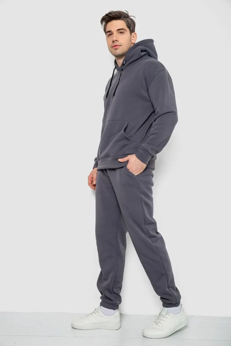 Спорт костюм чоловічий на флісі, колір сірий, 190R235 3