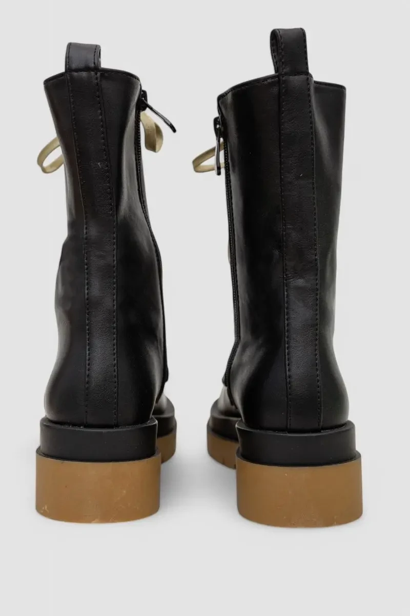 Черевики жіночі демісезонні, колір чорно-бежевий, 243RL2 4