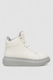 Кросівки жіночі зимові на хутрі, колір біло-сірий, 248RA2254