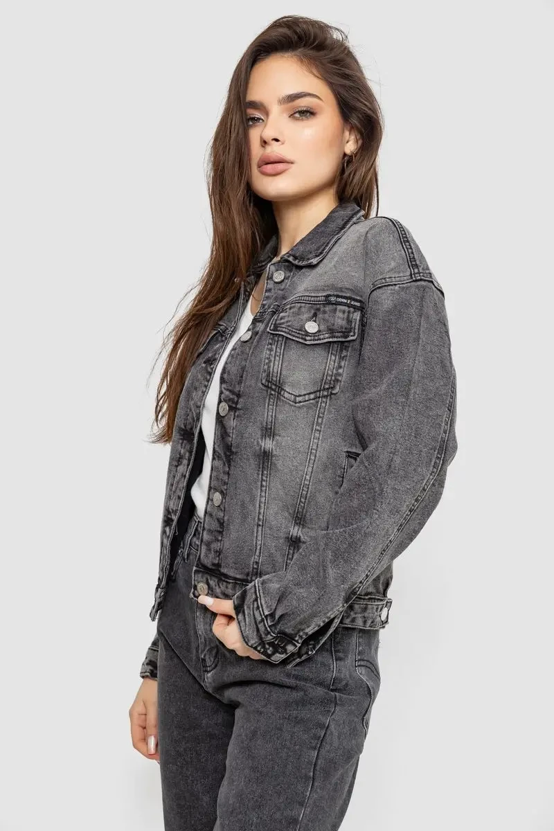 Куртка жіноча джинсова, колір сірий, 255RA2240 3