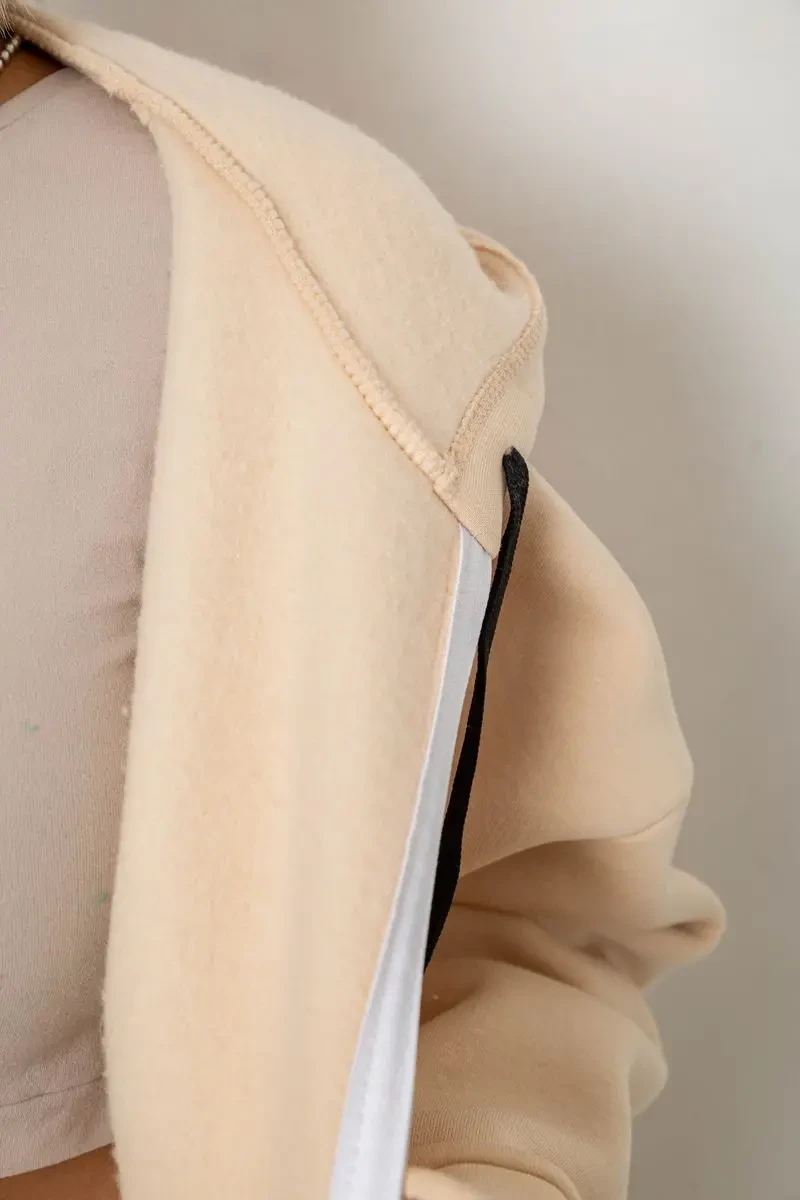 Спортивний костюм жіночий на флісі, колір бежевий, 238R5715-1 6