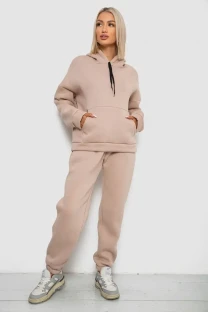 Спортивний костюм жіночий на флісі, колір світло-бежевий, 238R5726