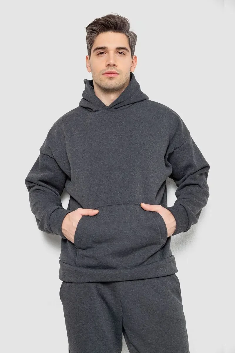 Спорт костюм чоловічий на флісі, колір темно-сірий, 177R235-1 2