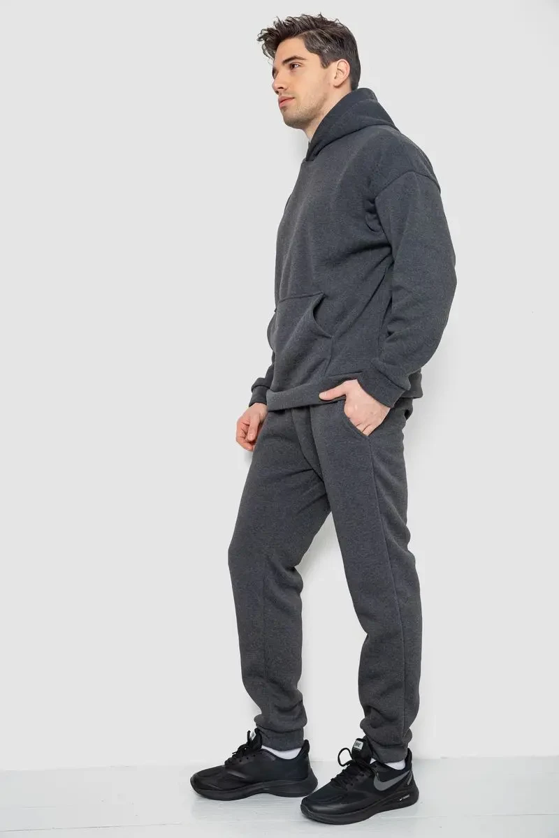 Спорт костюм чоловічий на флісі, колір темно-сірий, 177R235-1 3