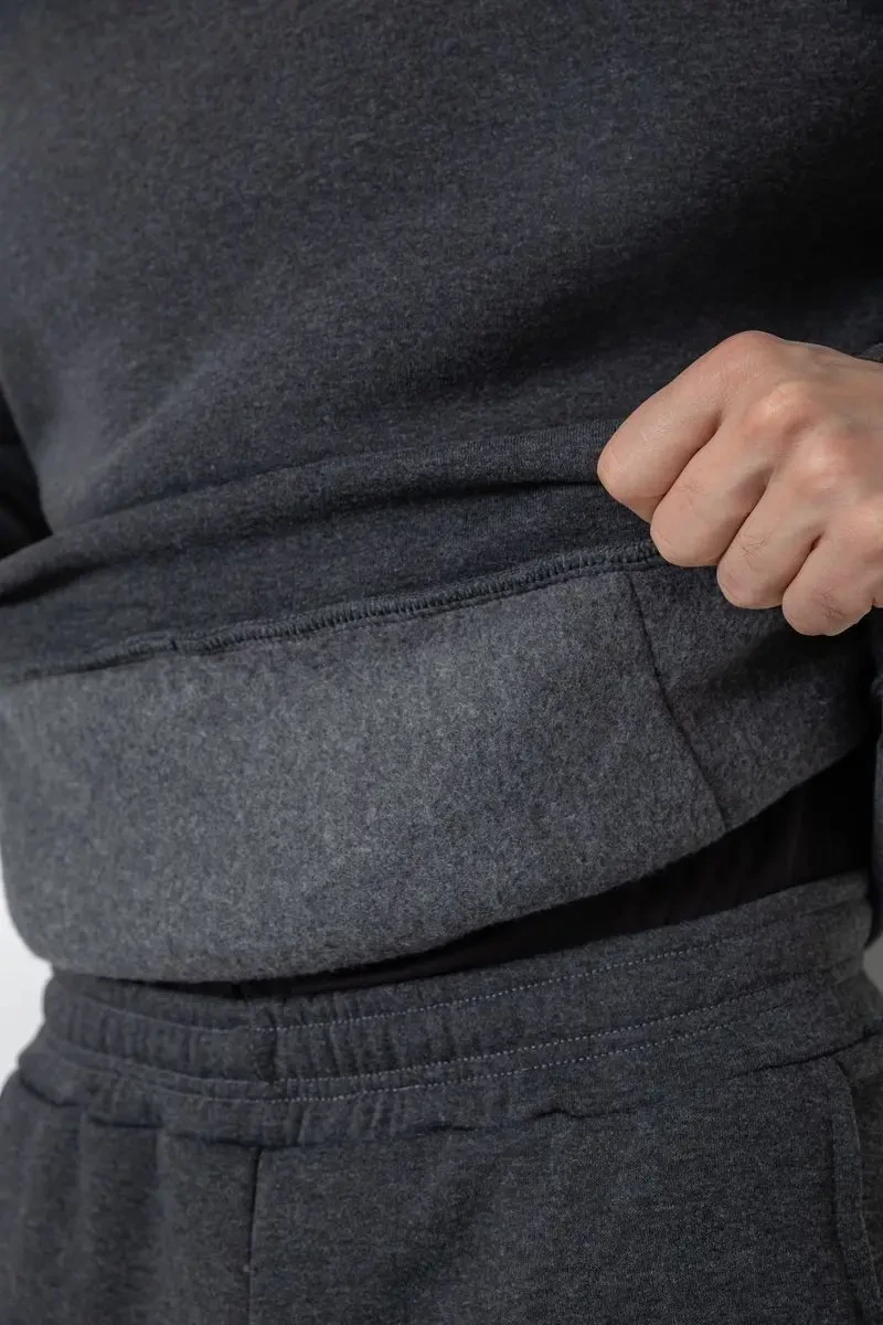 Спорт костюм чоловічий на флісі, колір темно-сірий, 177R235-1 7