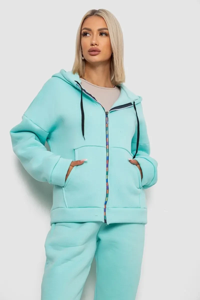 Спортивний костюм жіночий на флісі, колір м'ятний, 238R5715 2