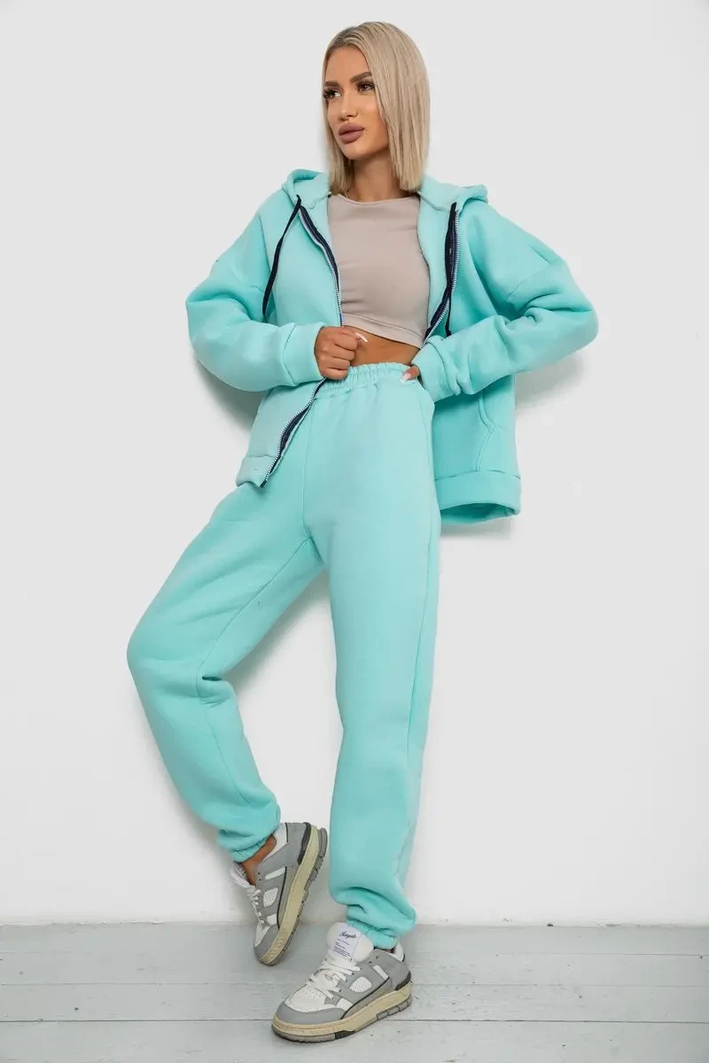 Спортивний костюм жіночий на флісі, колір м'ятний, 238R5715 3