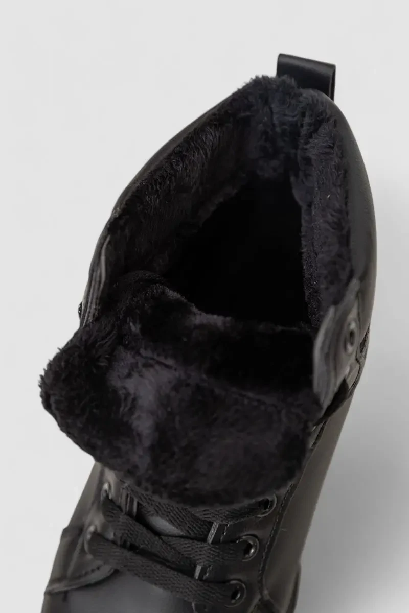 Кросівки жіночі зимові на хутрі, колір чорний, 248RMB13 6