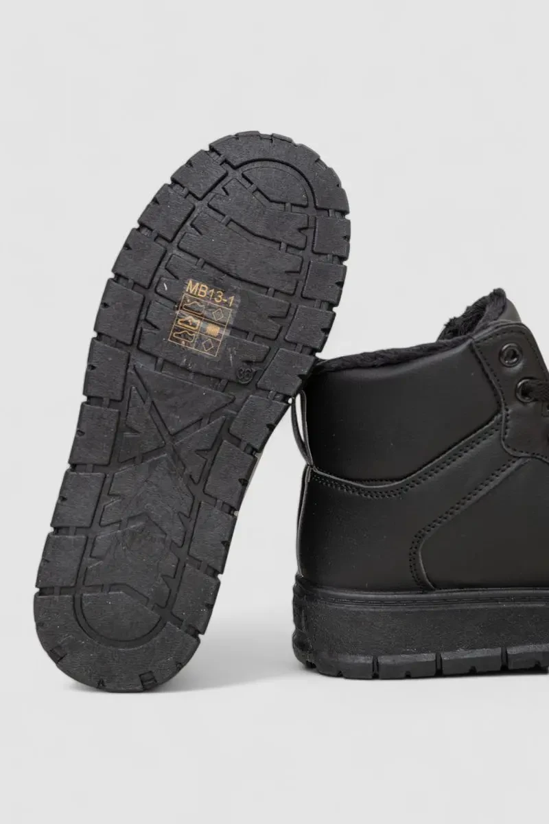 Кросівки жіночі зимові на хутрі, колір чорний, 248RMB13 7