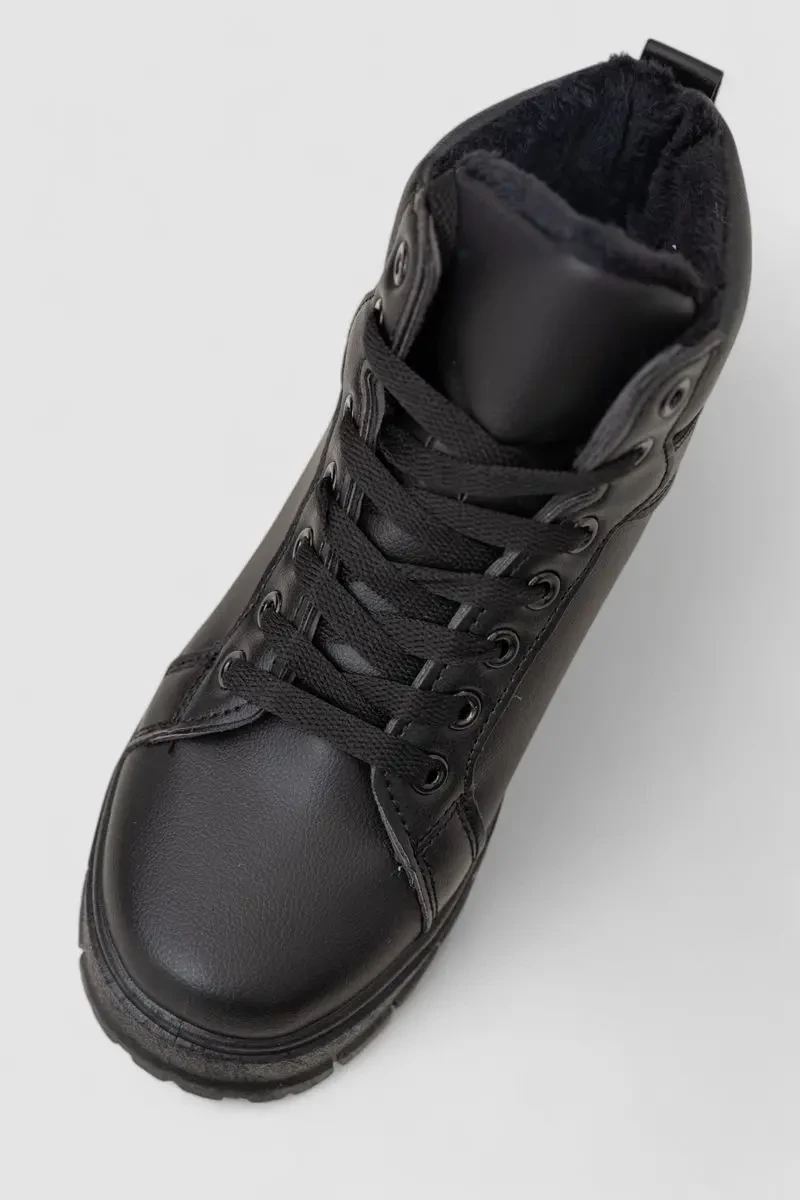 Кросівки жіночі зимові на хутрі, колір чорний, 248RMB13 2