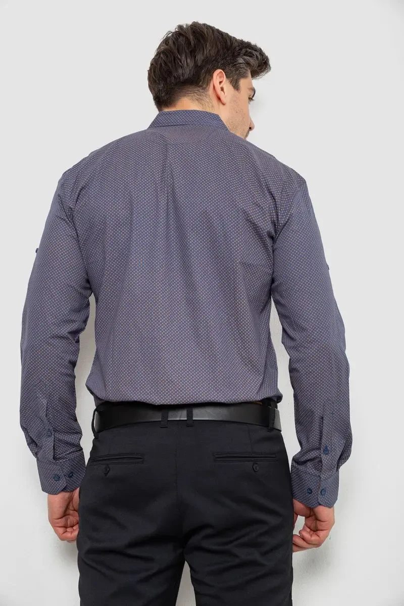 Сорочка чоловіча з принтом, колір синій, 214R7044 5