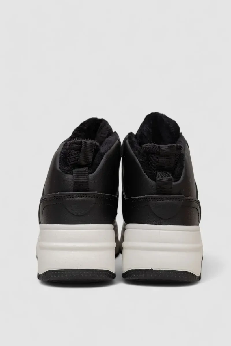 Кросівки жіночі зимові на хутрі, колір чорно-білий, 248RAM09 4