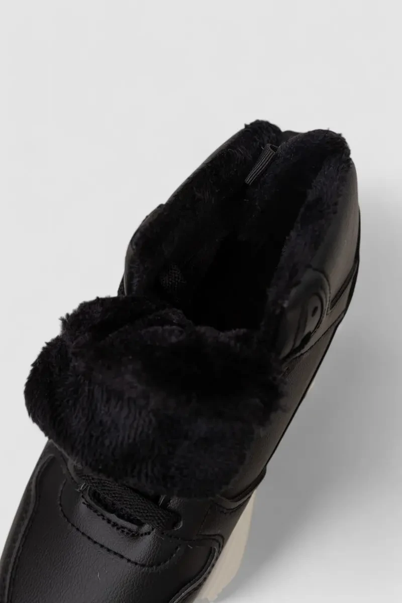 Кросівки жіночі зимові на хутрі, колір чорно-білий, 248RAM09 6